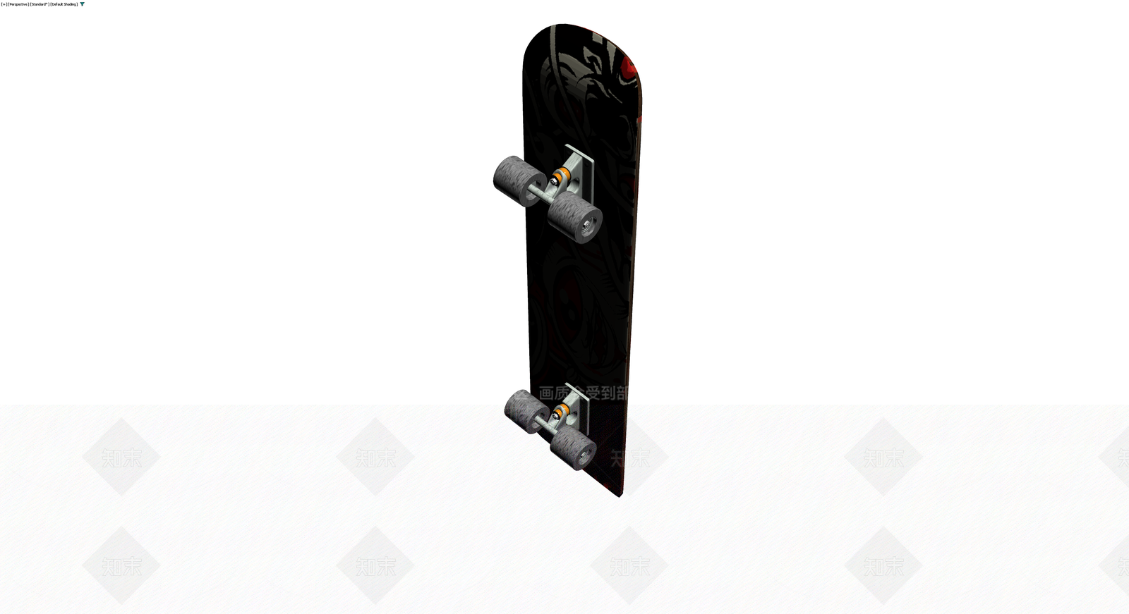 红黑涂鸦滑板模型3D模型下载【ID:1229911310】