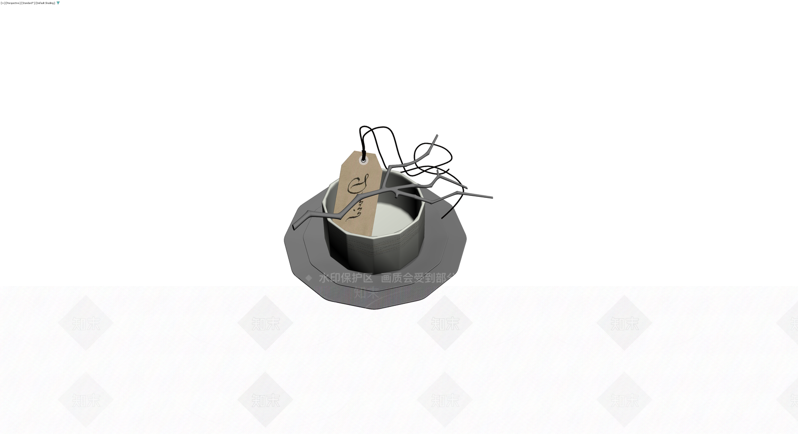 茶杯茶包树枝装饰组合3D模型下载【ID:1230368461】