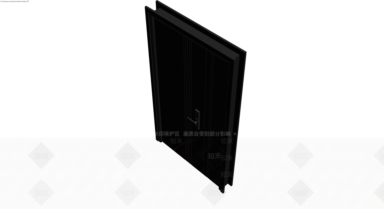 黑色现代入户门3D模型下载【ID:1230539279】