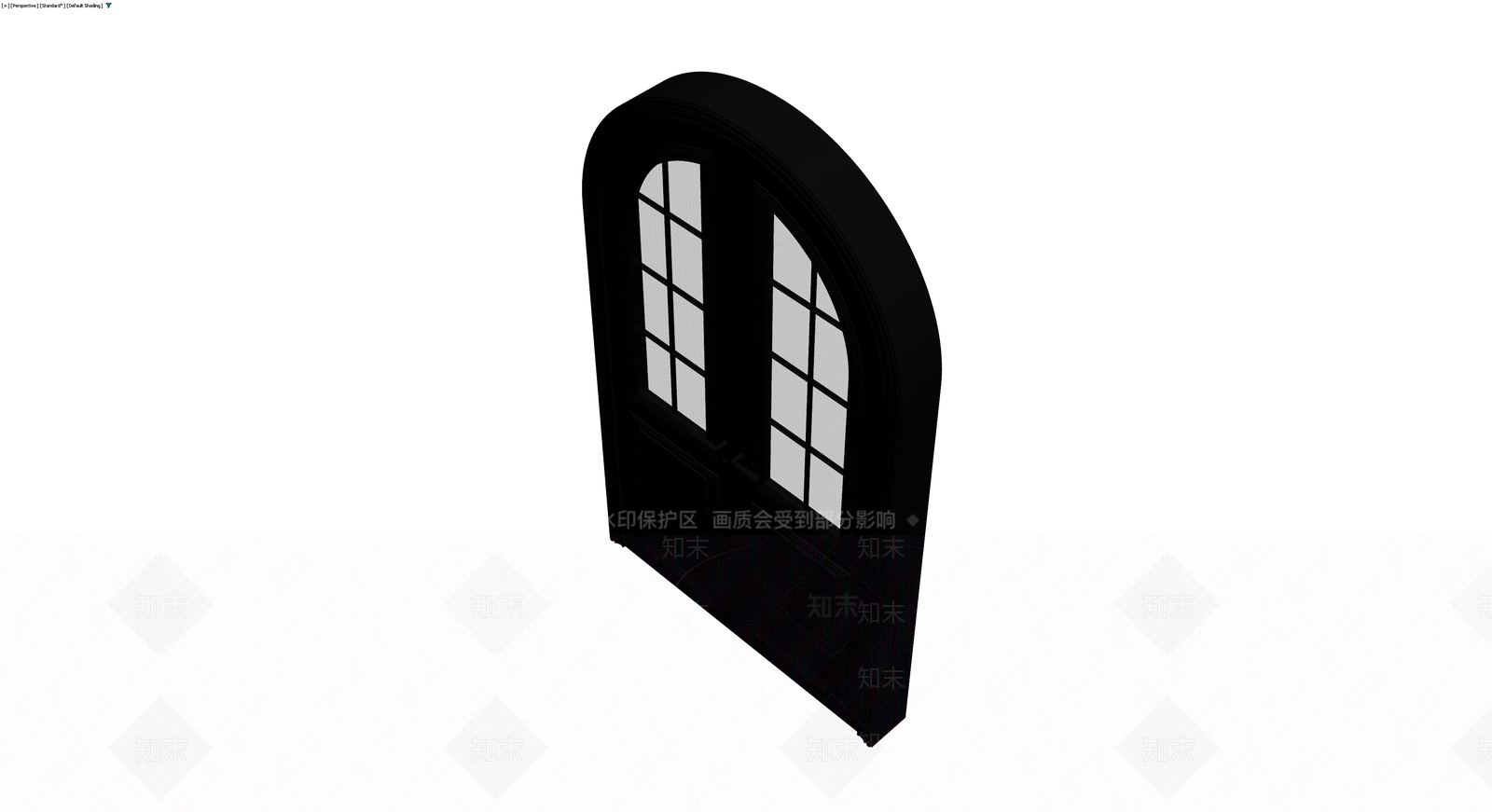 黑色拱形双开玻璃门3D模型下载【ID:1230145702】