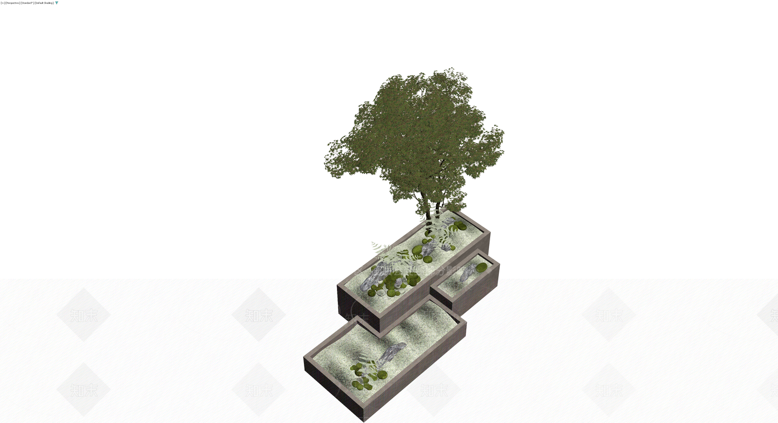 日式景观乔木组合3D模型下载【ID:1230543770】