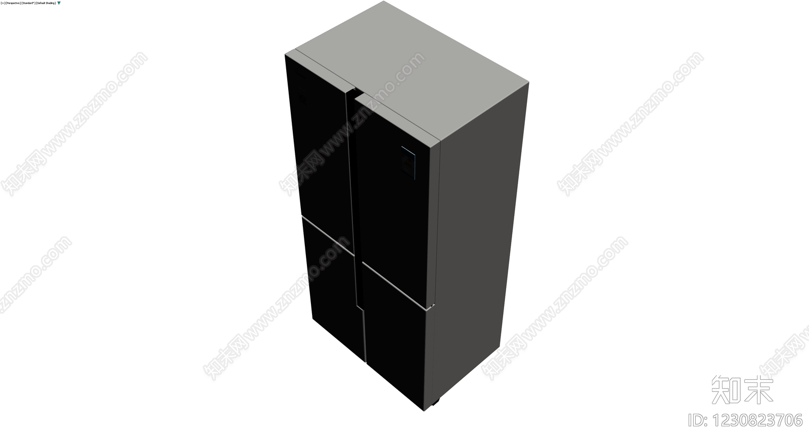 灰色四门冰箱灰模3D模型下载【ID:1230823706】