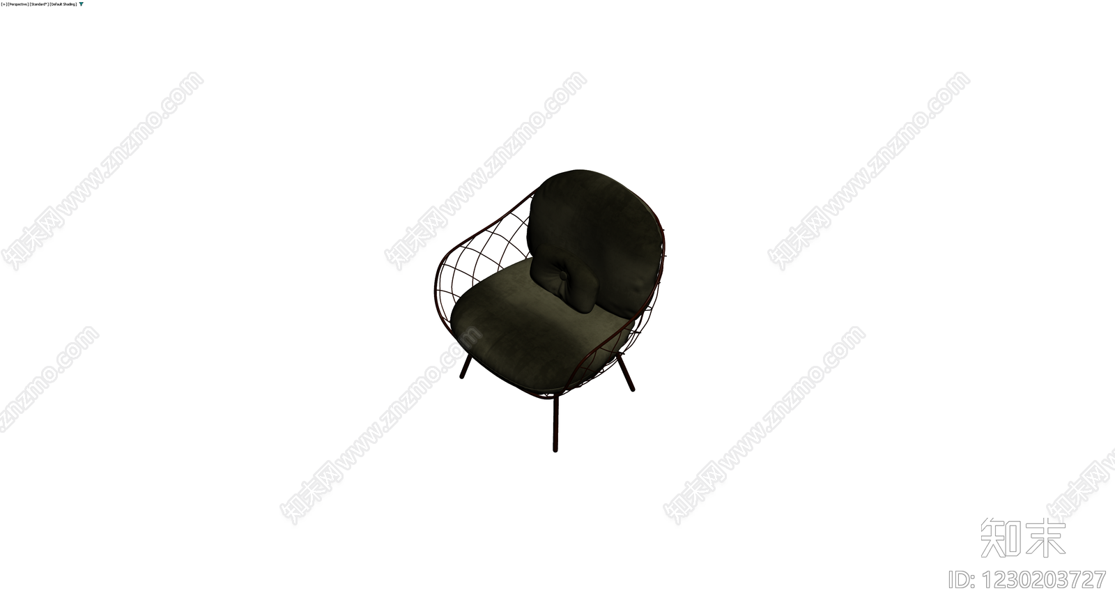 金属网格软包扶手椅3D模型下载【ID:1230203727】