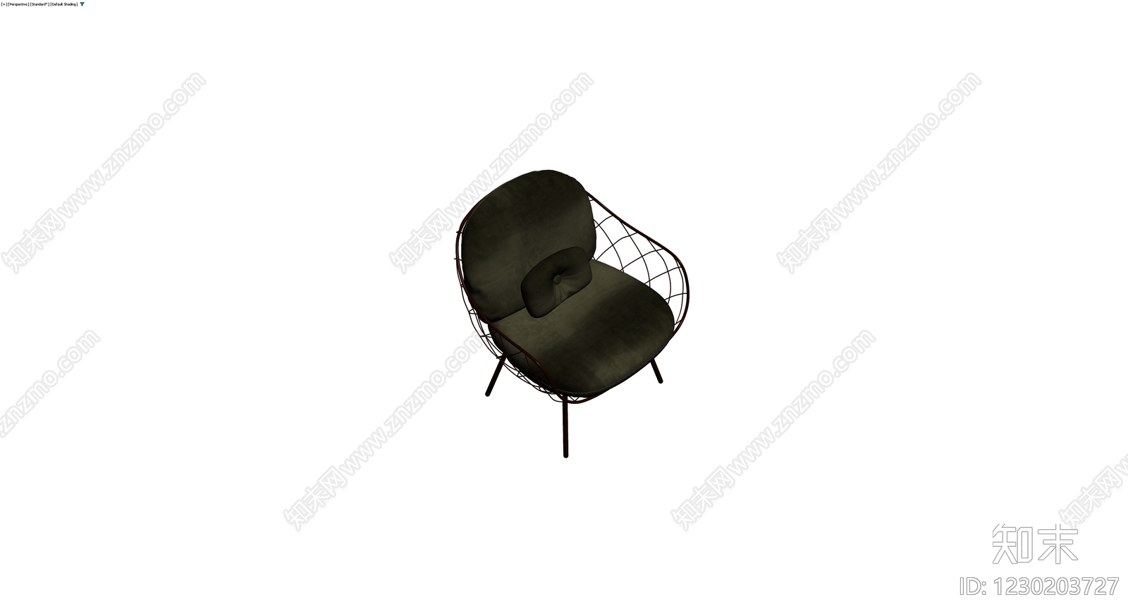 金属网格软包扶手椅3D模型下载【ID:1230203727】