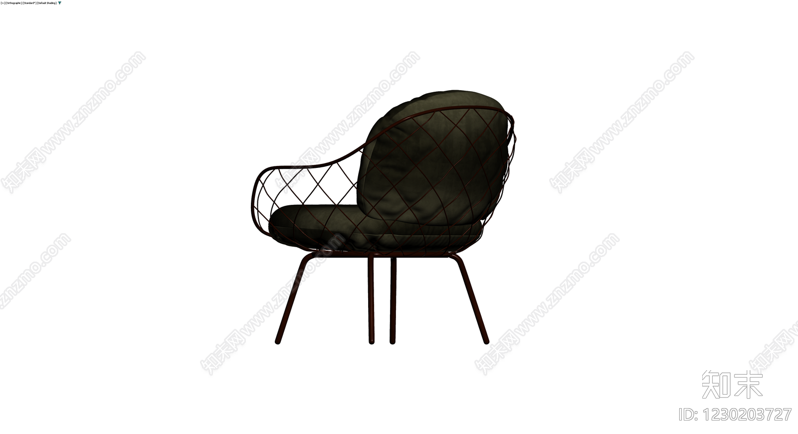 金属网格软包扶手椅3D模型下载【ID:1230203727】