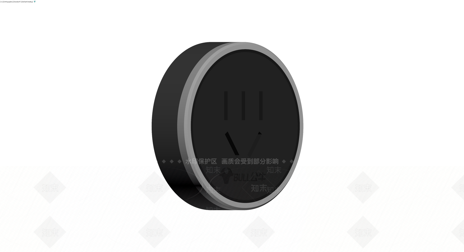 公牛品牌黑色圆形插座3D模型下载【ID:1230393830】
