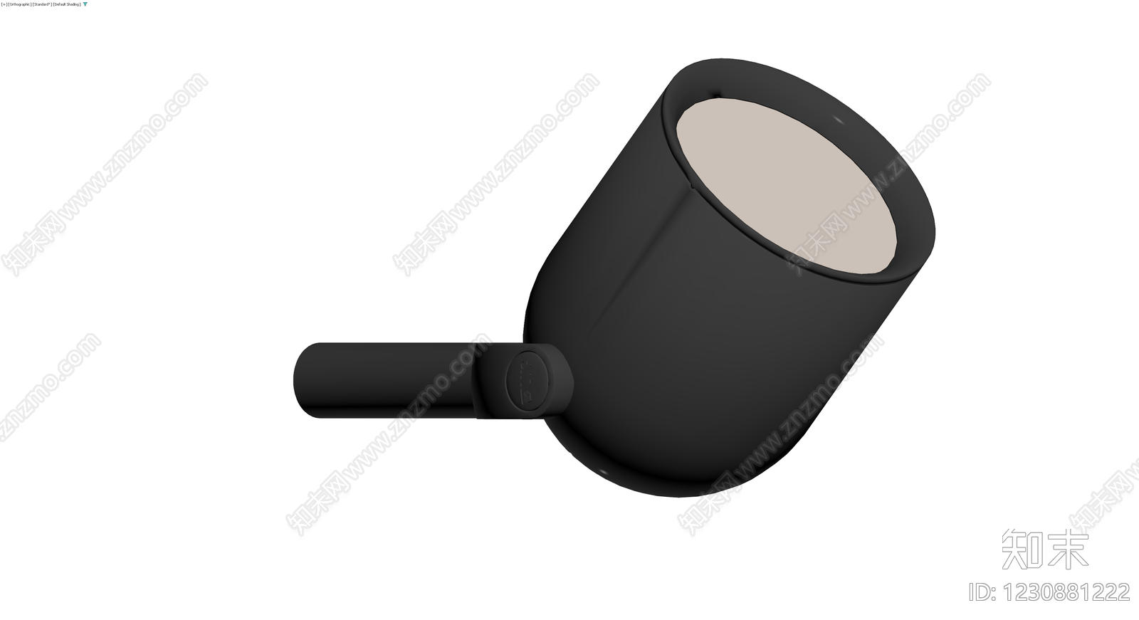 黑色手持式灯具3D模型下载【ID:1230881222】