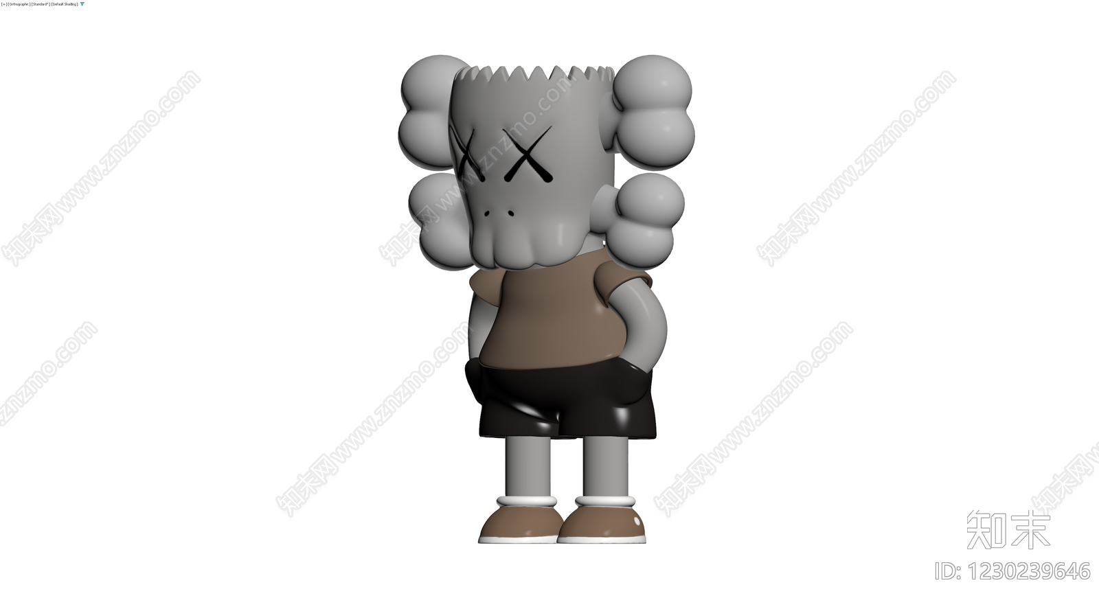 KAWS风格卡通雕塑3D模型下载【ID:1230239646】