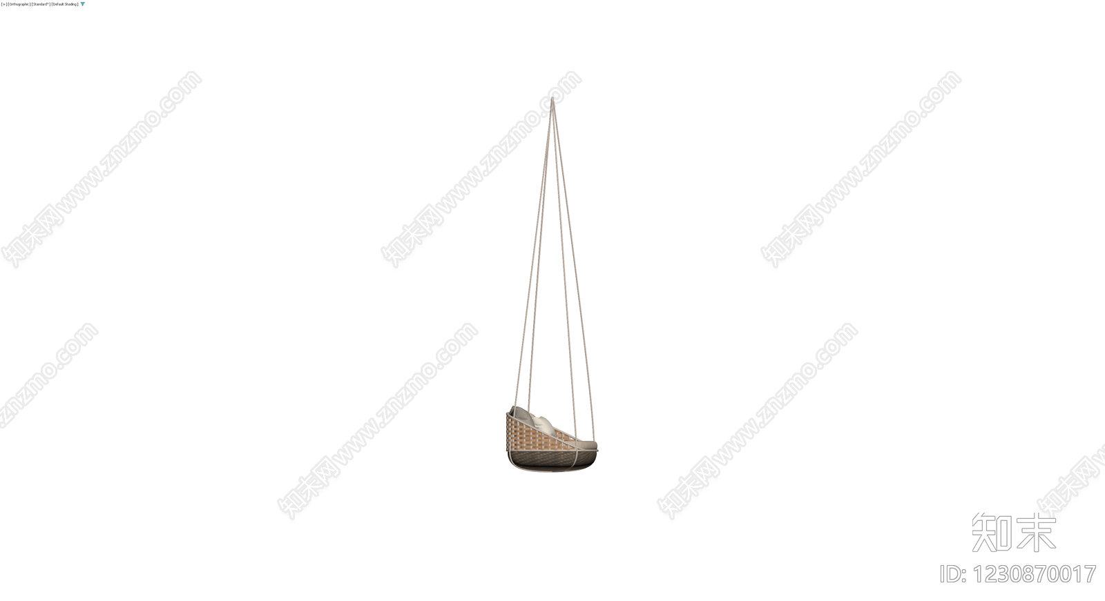 藤编吊篮摇椅3D模型下载【ID:1230870017】