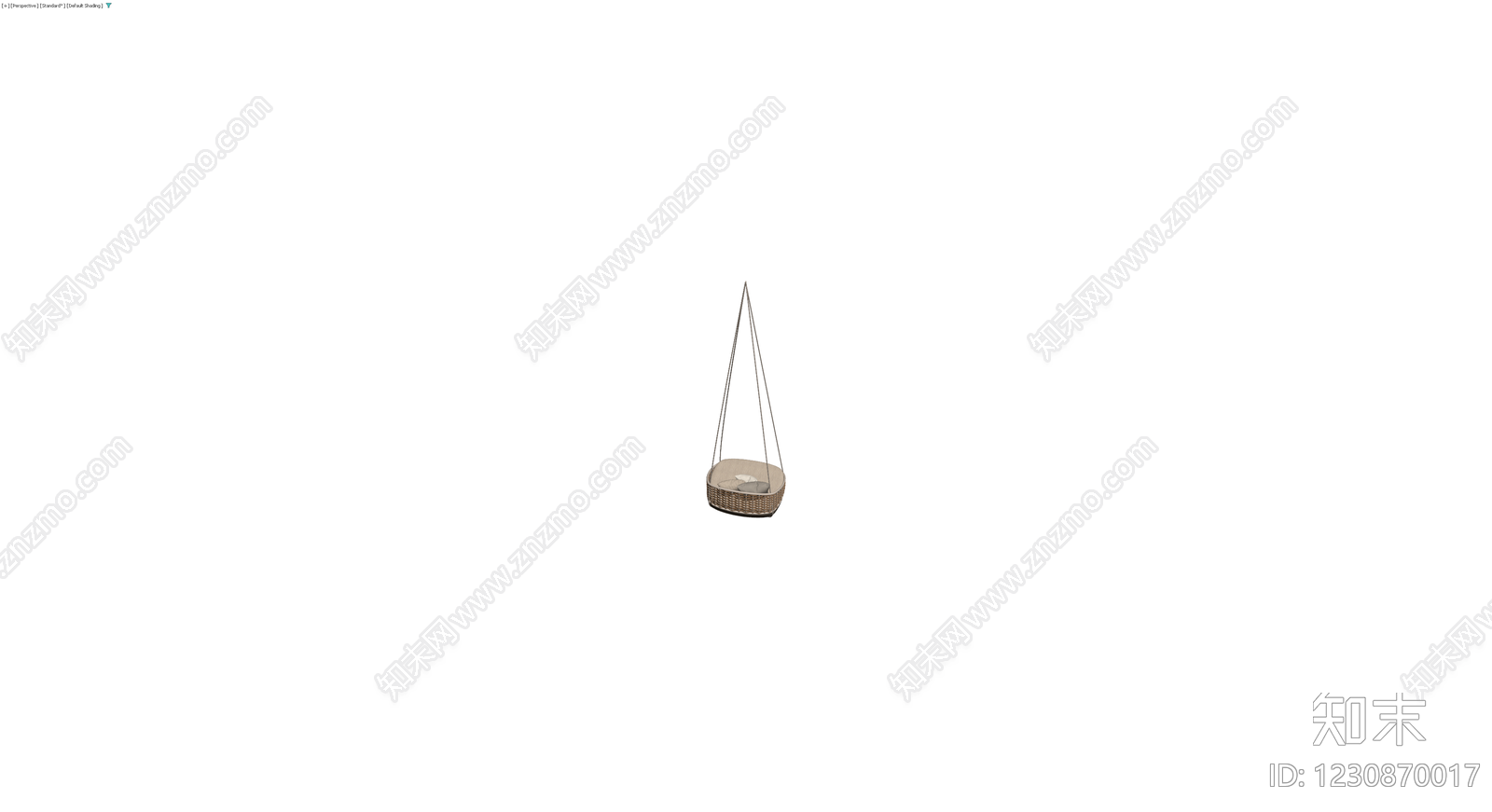 藤编吊篮摇椅3D模型下载【ID:1230870017】