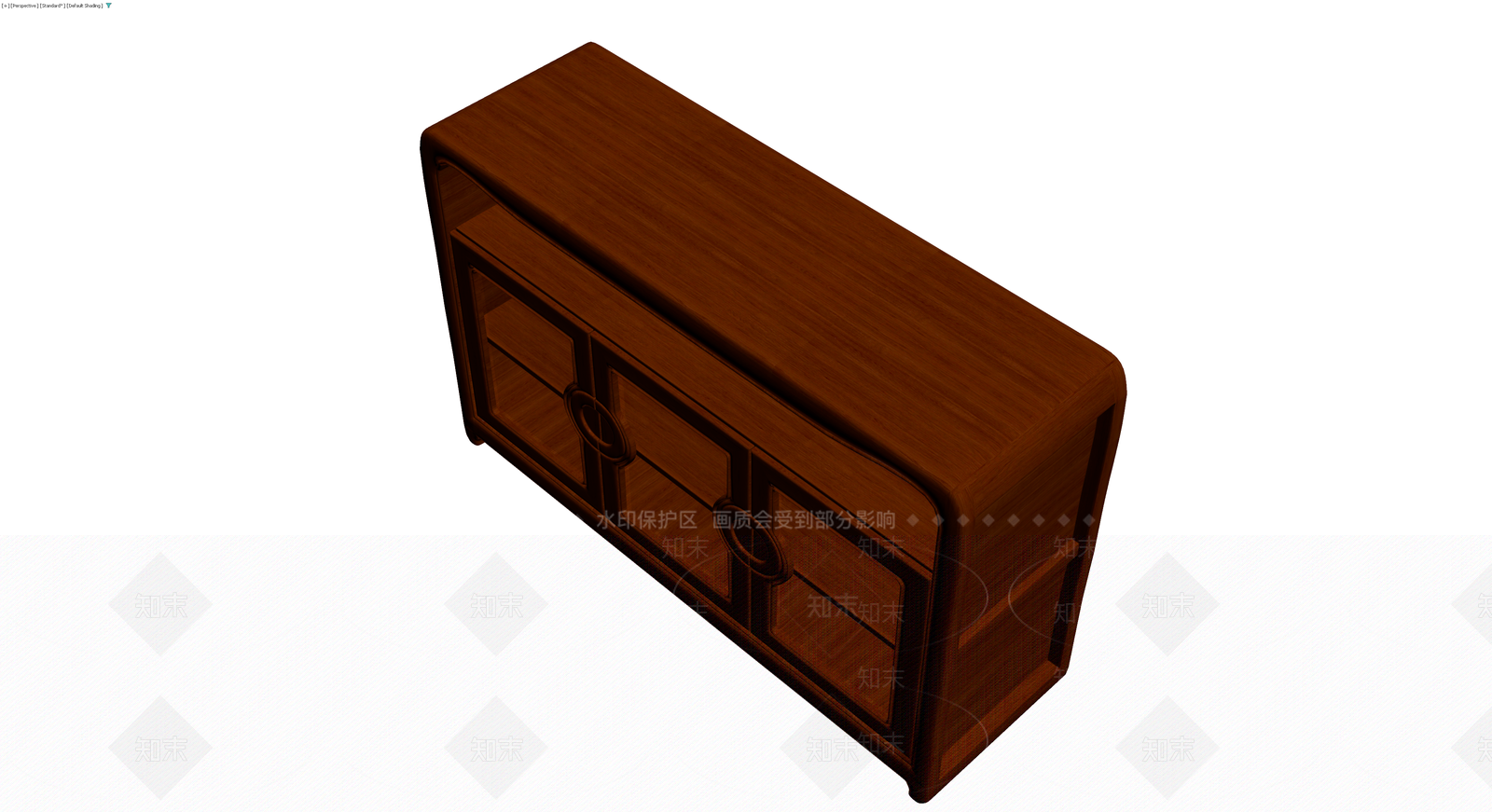 中式深色木质矮柜3D模型下载【ID:1230644628】