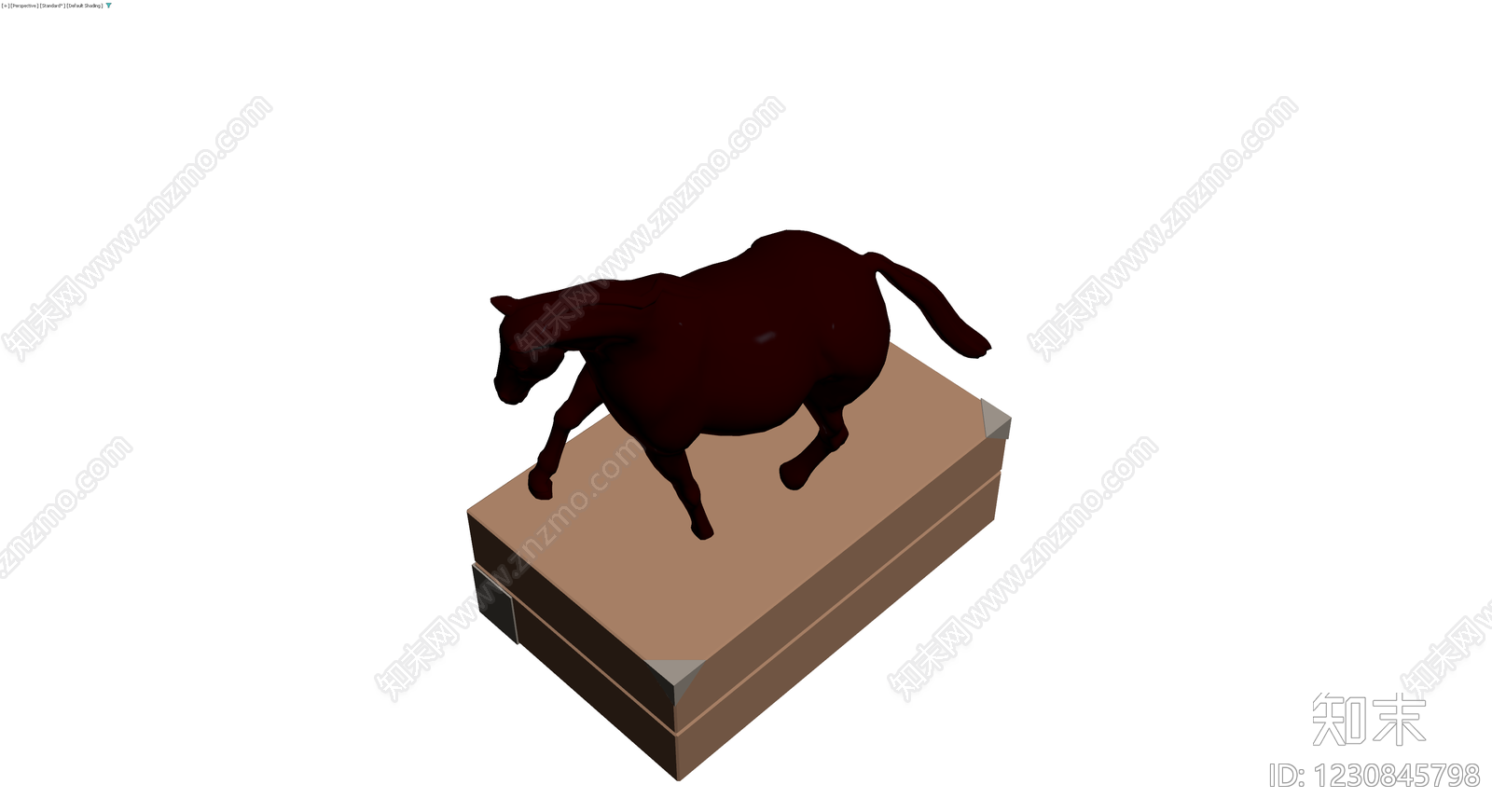 深色马匹雕塑模型3D模型下载【ID:1230845798】