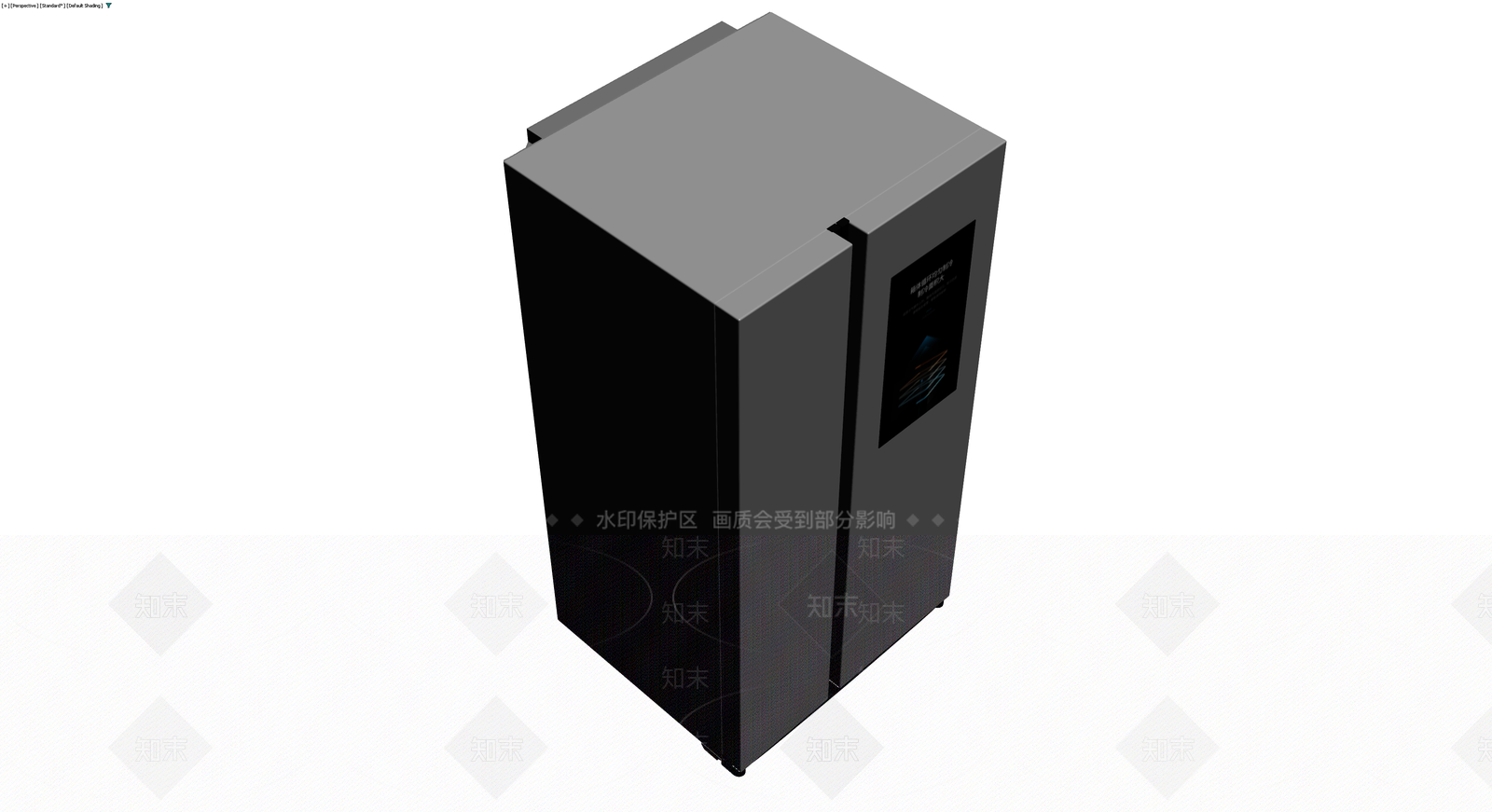 对开门冰箱灰模3D模型下载【ID:1230758868】