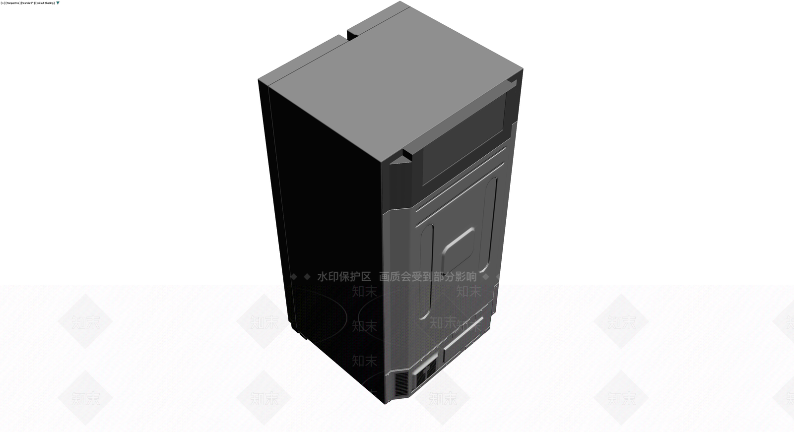 对开门冰箱灰模3D模型下载【ID:1230758868】