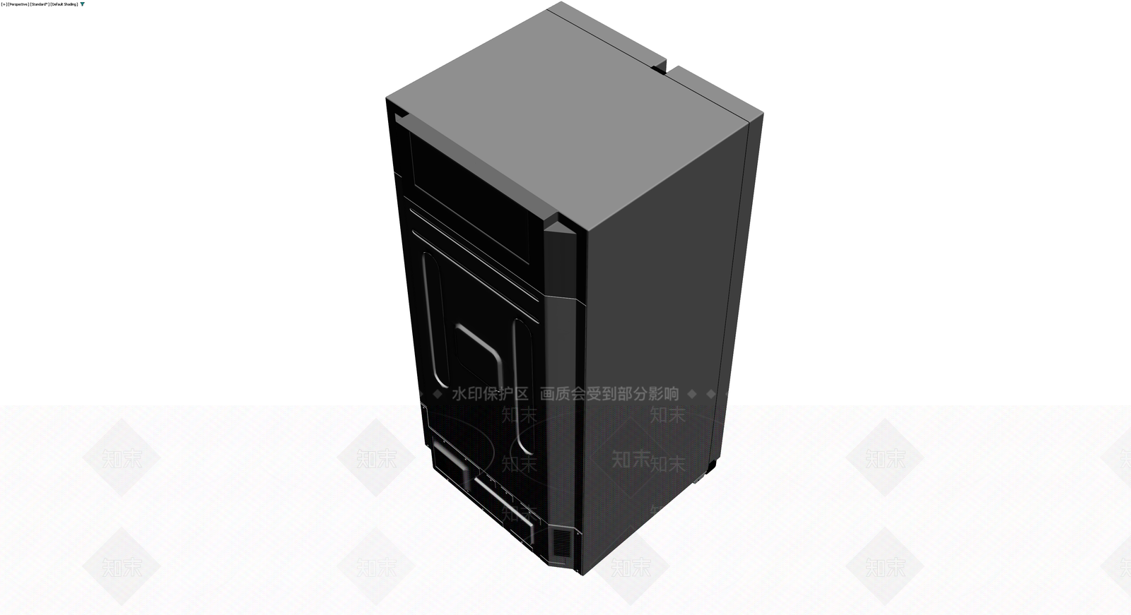 对开门冰箱灰模3D模型下载【ID:1230758868】