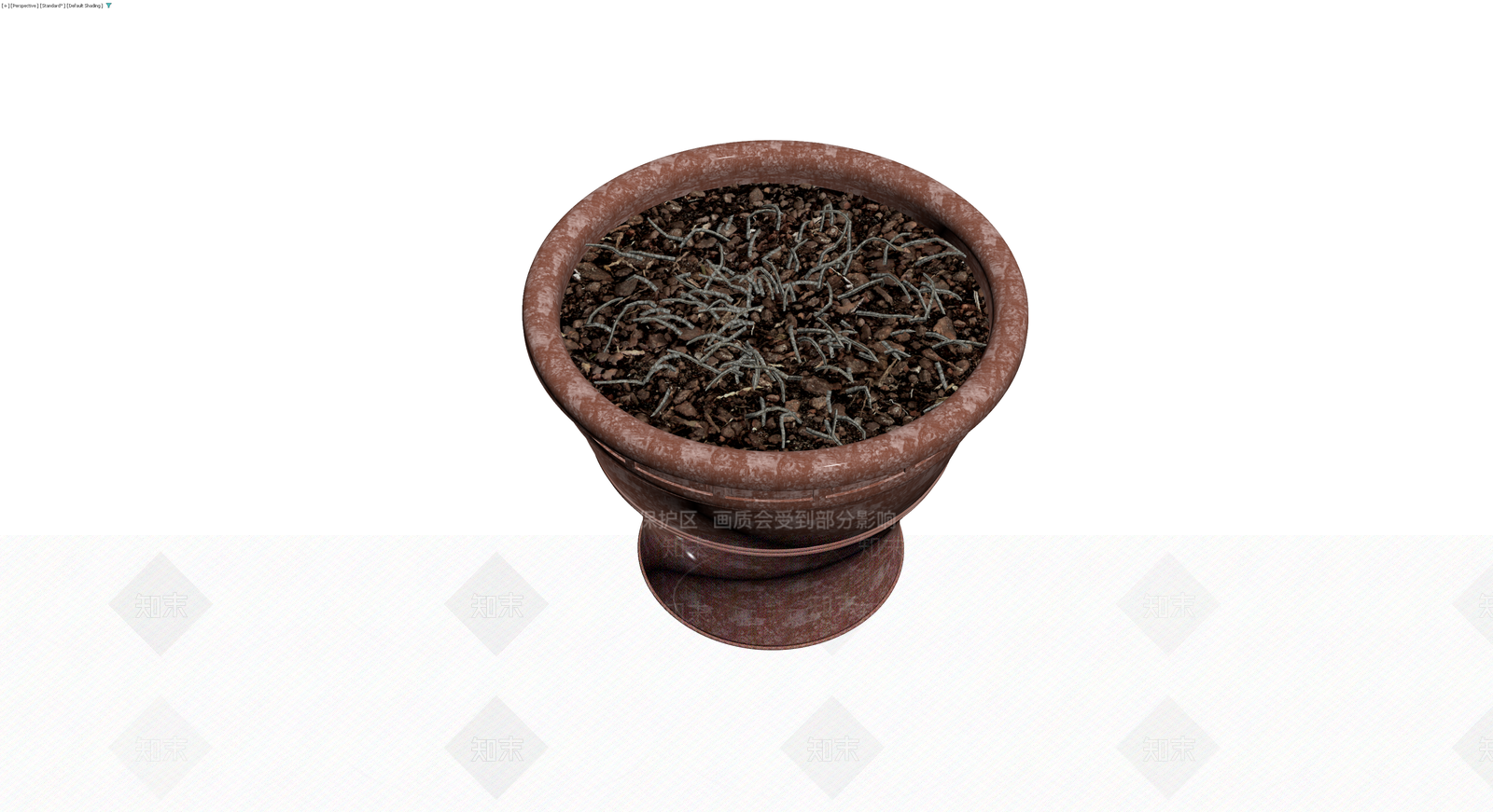做旧纹理陶土花盆3D模型下载【ID:1229845661】