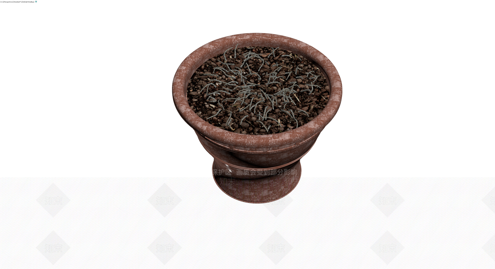 做旧纹理陶土花盆3D模型下载【ID:1229845661】