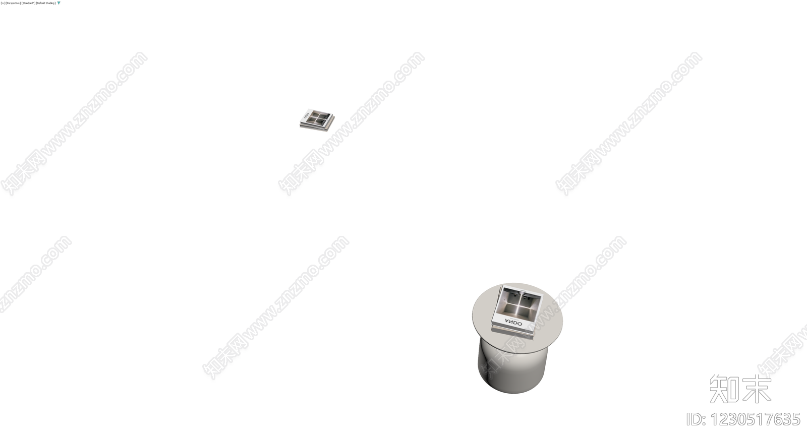 圆柱边几配书籍组合3D模型下载【ID:1230517635】