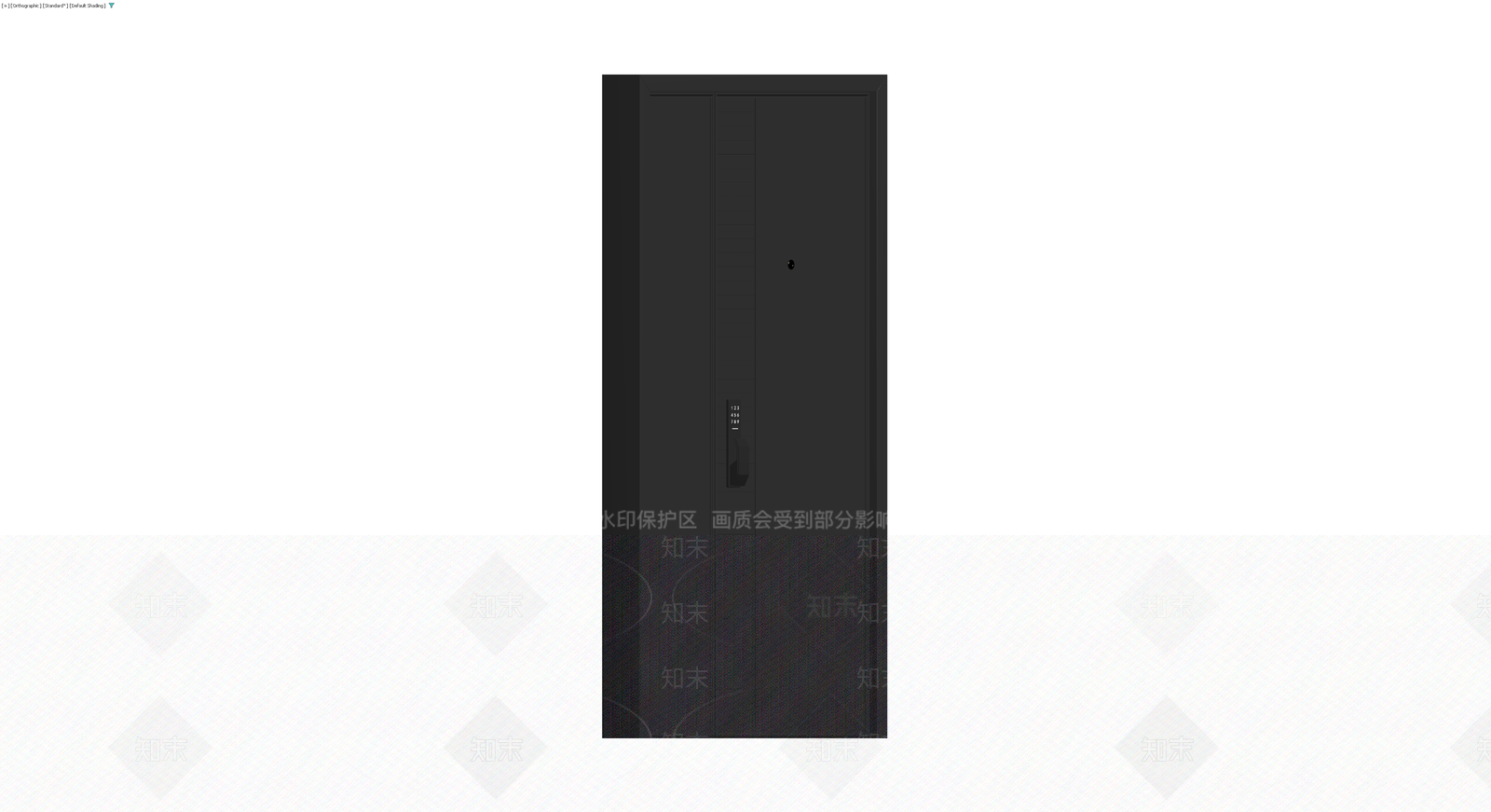 黑色智能防盗门3D模型下载【ID:1230140908】