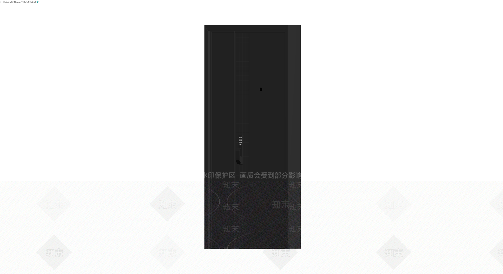 黑色智能防盗门3D模型下载【ID:1230140908】
