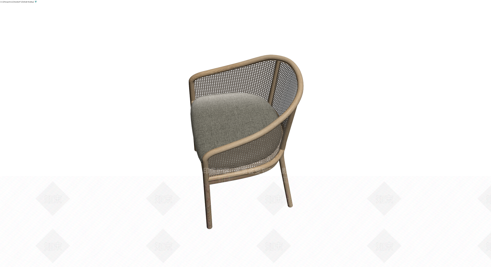 藤编实木扶手椅3D模型下载【ID:1230433294】