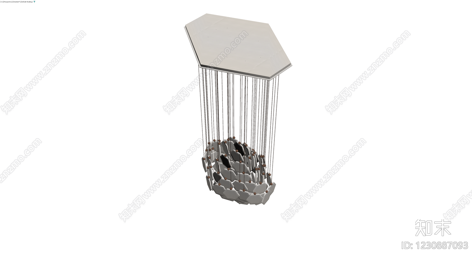 六边形吊灯组合3D模型下载【ID:1230887093】
