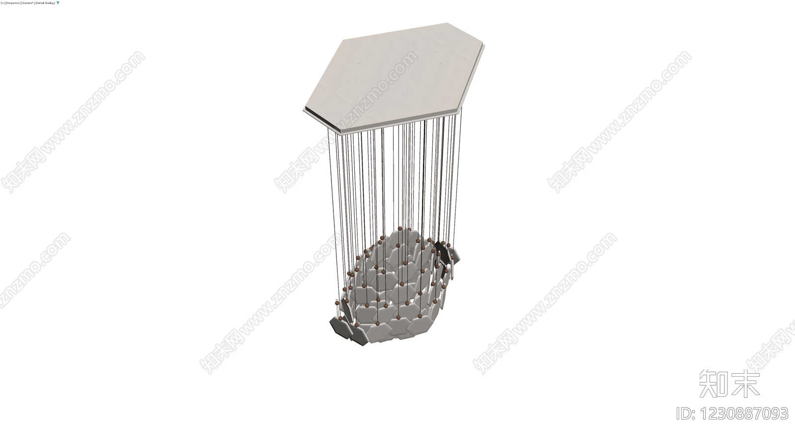 六边形吊灯组合3D模型下载【ID:1230887093】