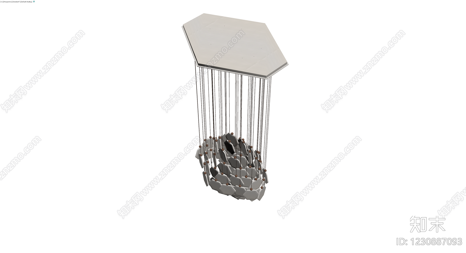 六边形吊灯组合3D模型下载【ID:1230887093】
