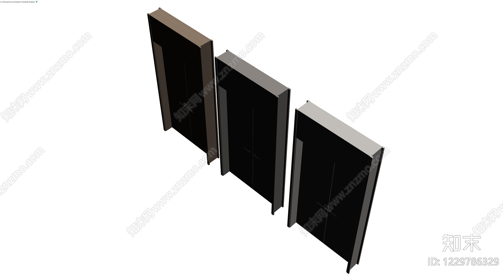 三扇成品门体组合3D模型下载【ID:1229786329】