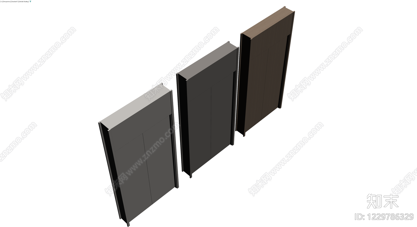 三扇成品门体组合3D模型下载【ID:1229786329】