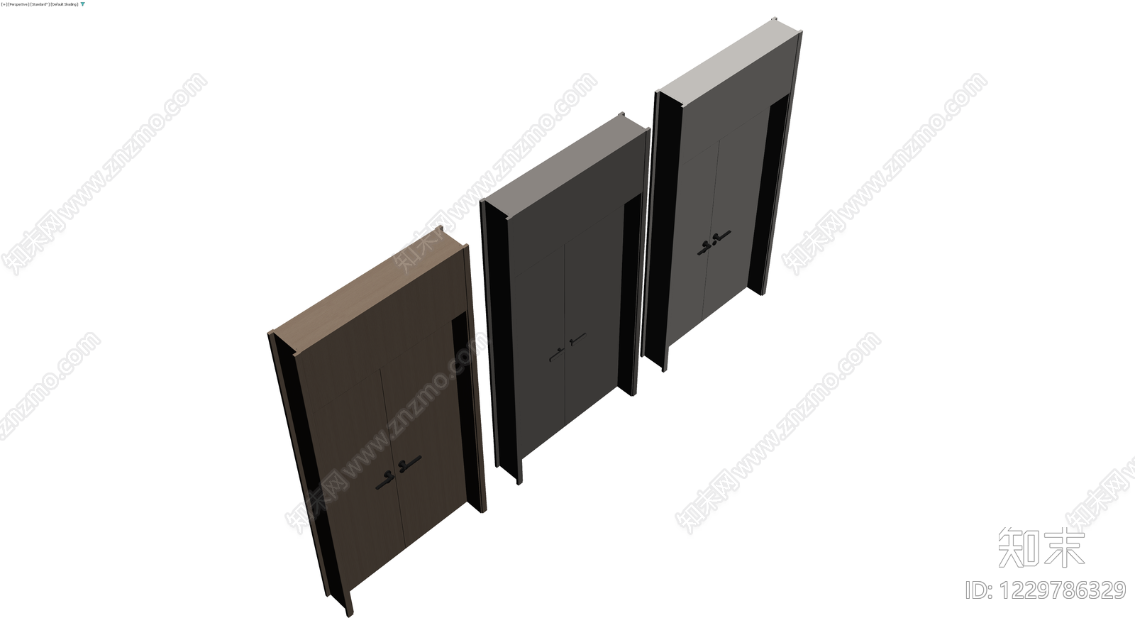 三扇成品门体组合3D模型下载【ID:1229786329】