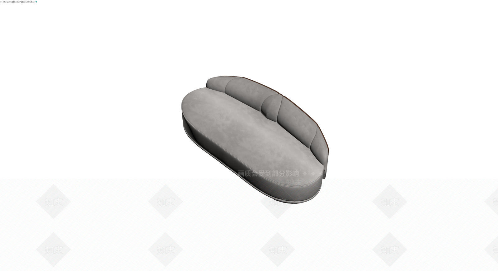 灰色弧形软包沙发3D模型下载【ID:1230344954】