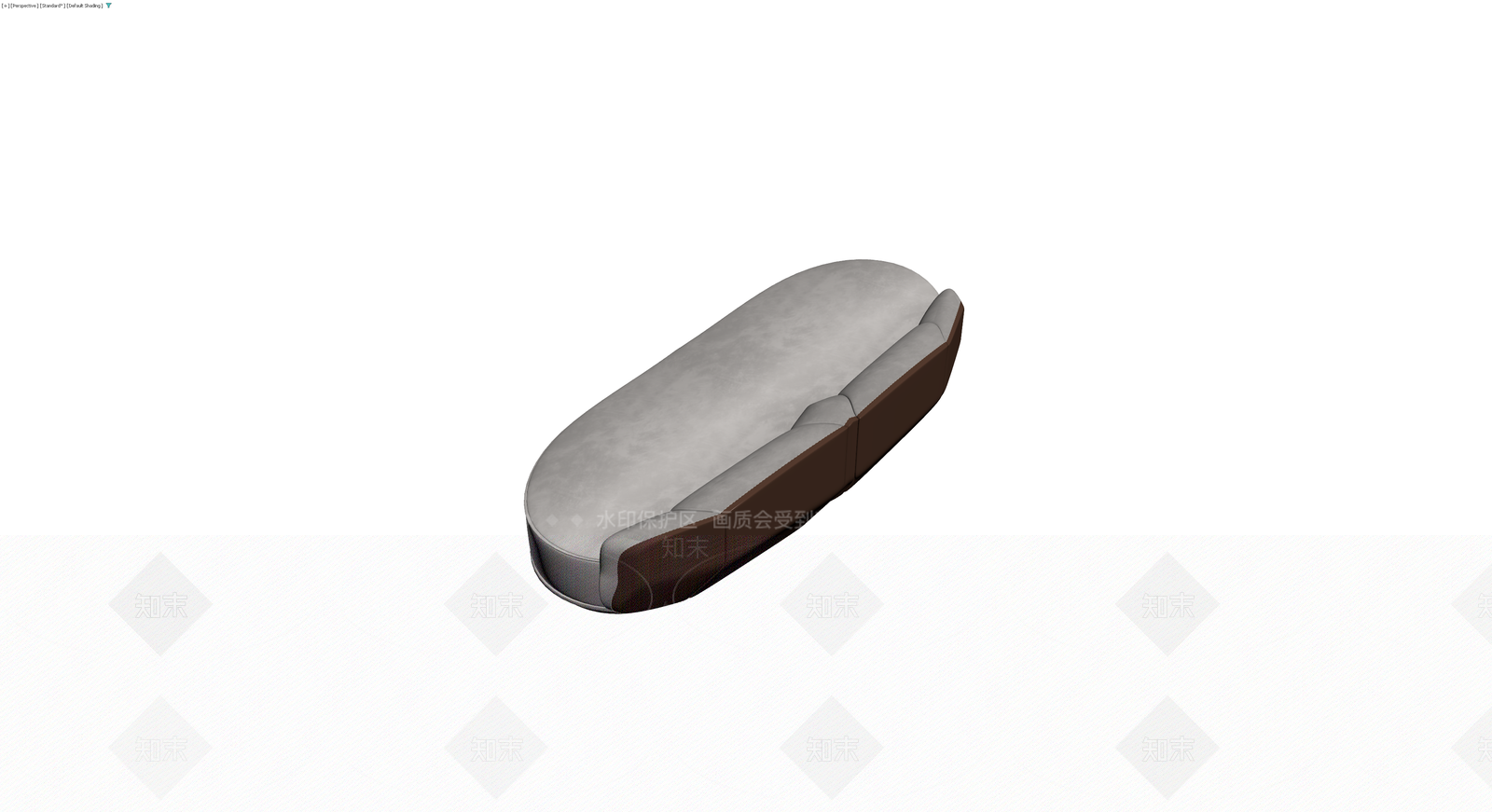 灰色弧形软包沙发3D模型下载【ID:1230344954】