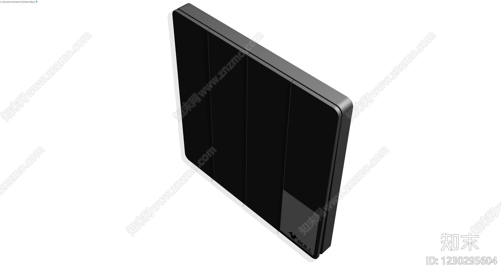 公牛品牌四联开关面板3D模型下载【ID:1230295604】