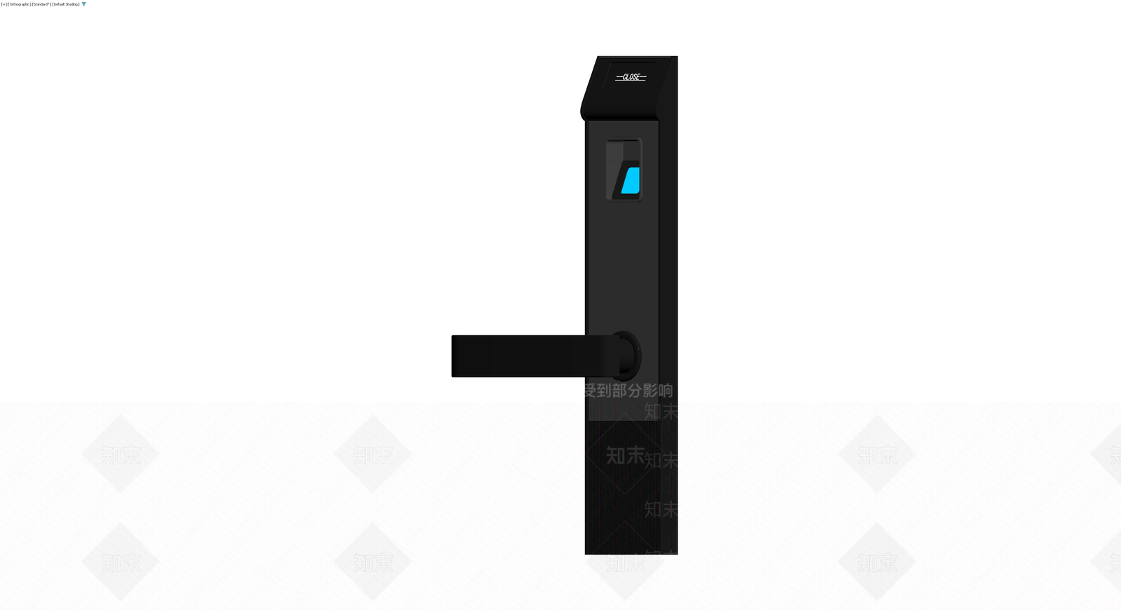 黑色智能指纹门锁3D模型下载【ID:1230453324】