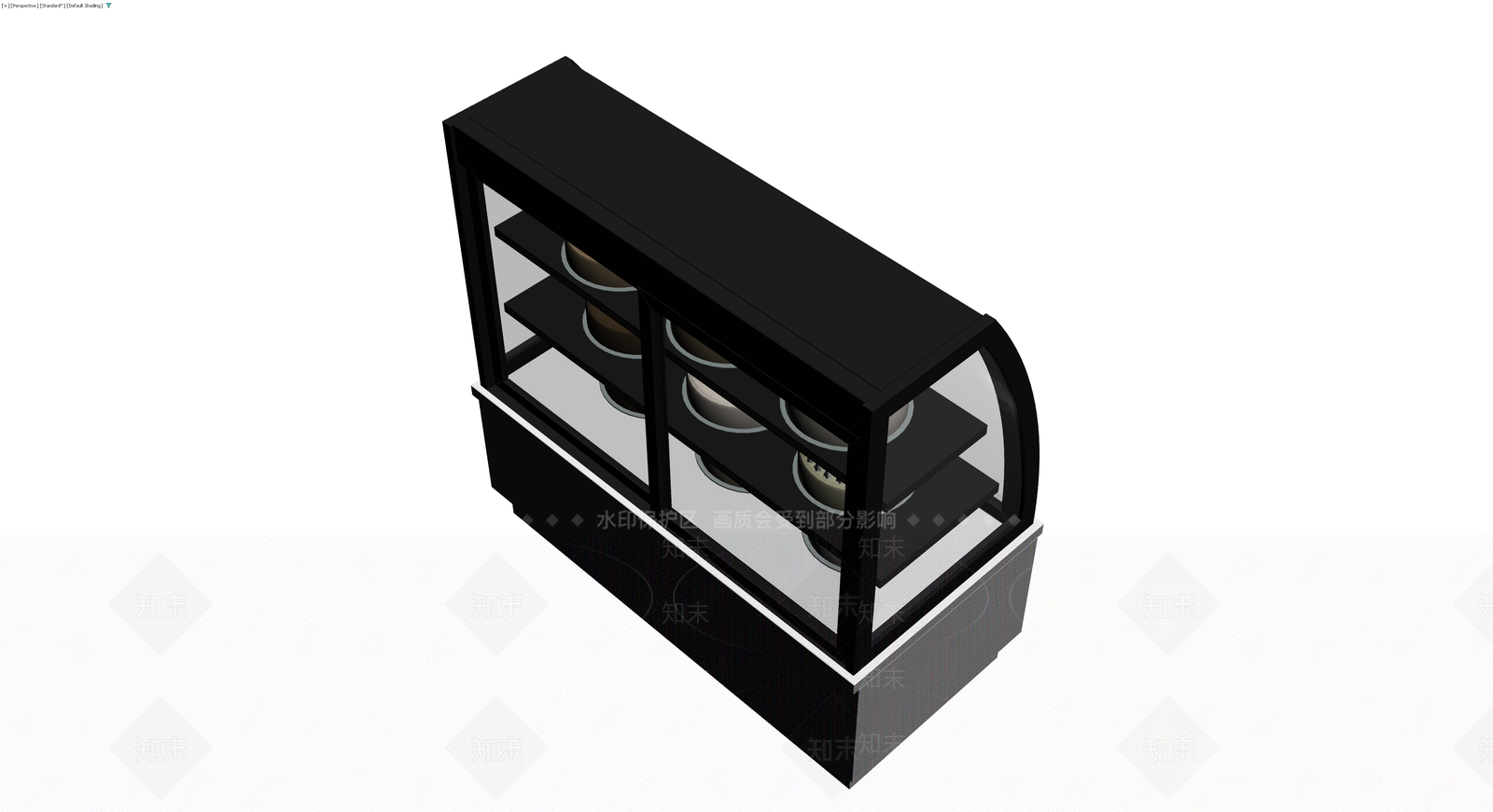 黑框弧形蛋糕展示柜3D模型下载【ID:1229623931】