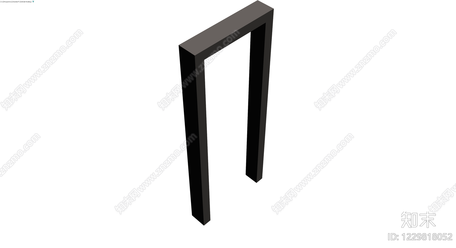 深灰矩形门框组件3D模型下载【ID:1229818052】