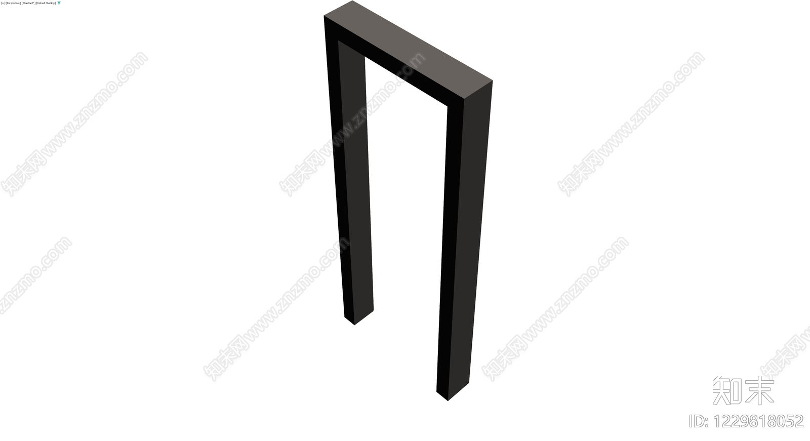 深灰矩形门框组件3D模型下载【ID:1229818052】