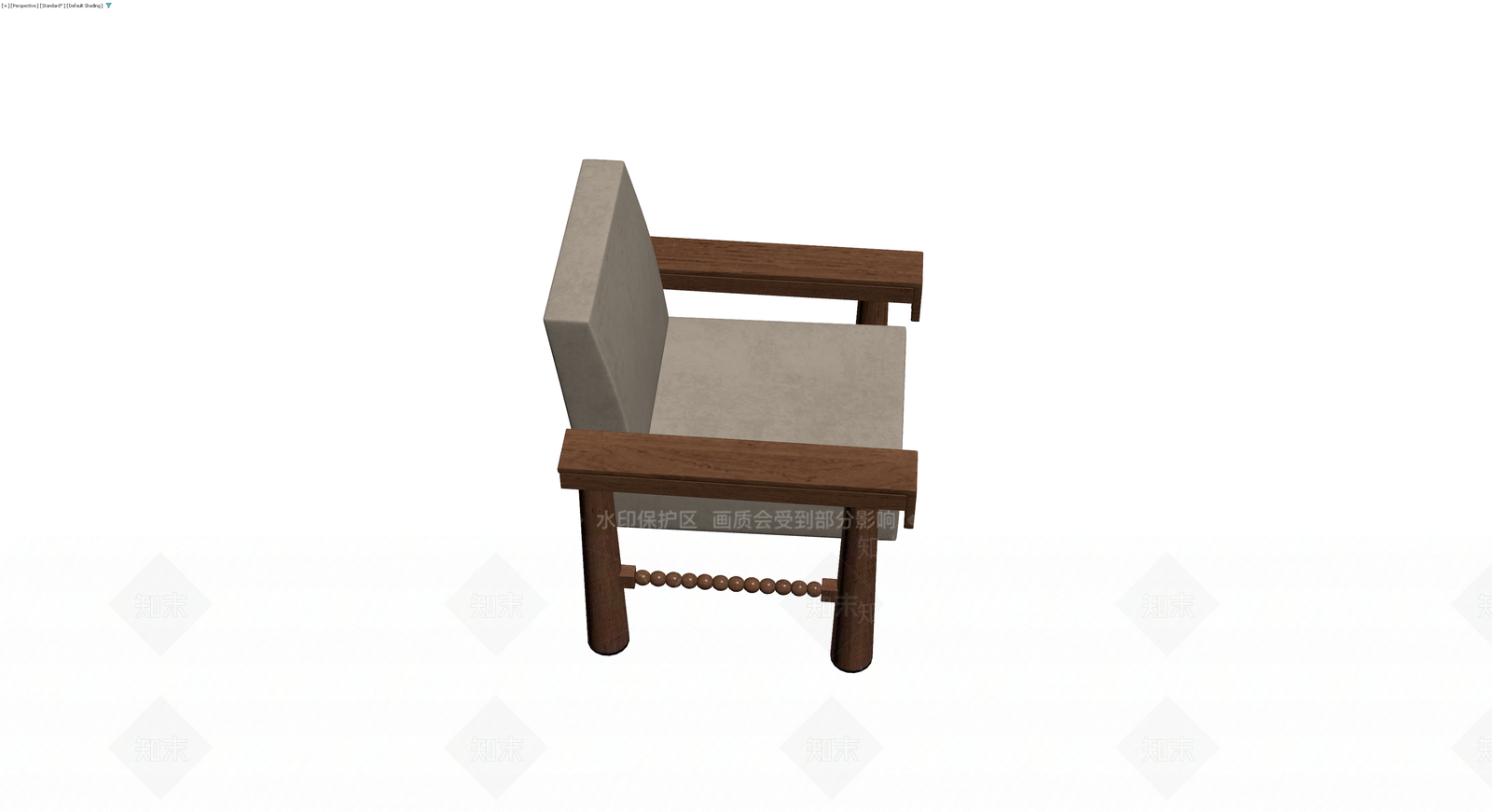 木质框架布艺扶手椅3D模型下载【ID:1230602554】