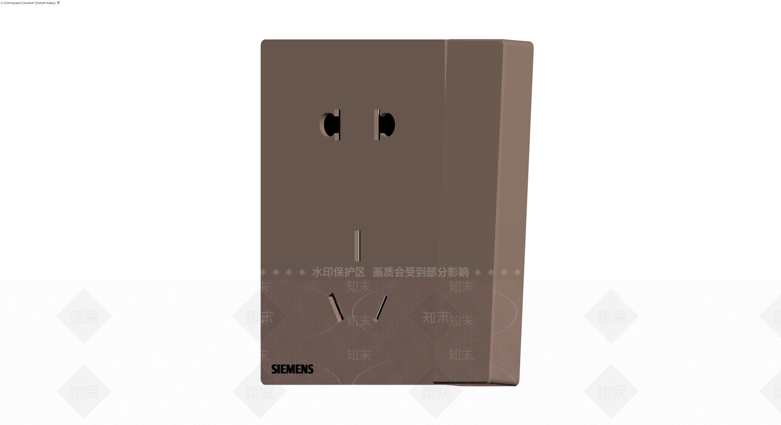 西门子五孔插座面板3D模型下载【ID:1230535490】