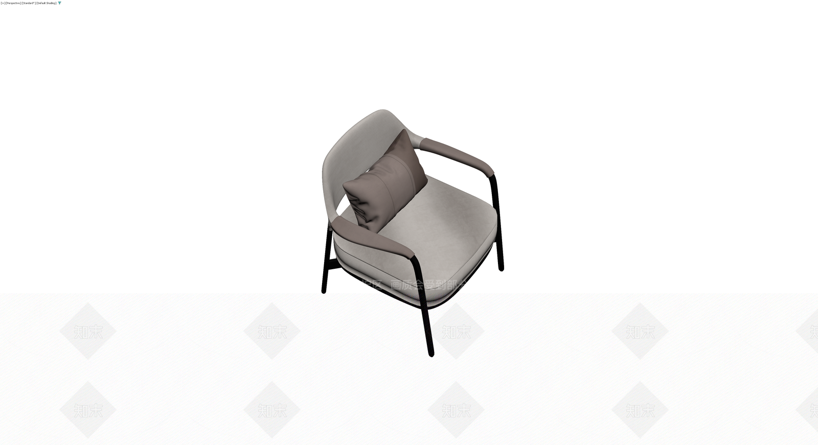 现代灰色软包扶手椅3D模型下载【ID:1230155925】