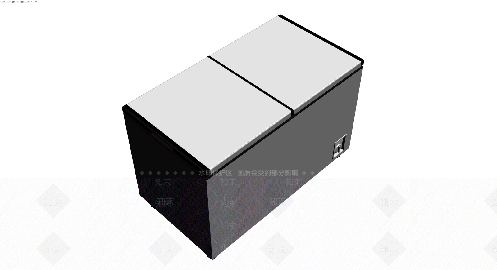 双盖商用冰柜灰模3D模型下载【ID:1230605134】