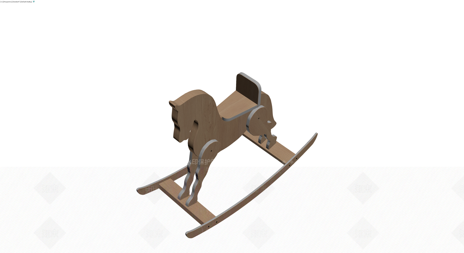 木质摇摆马玩具3D模型下载【ID:1230735322】