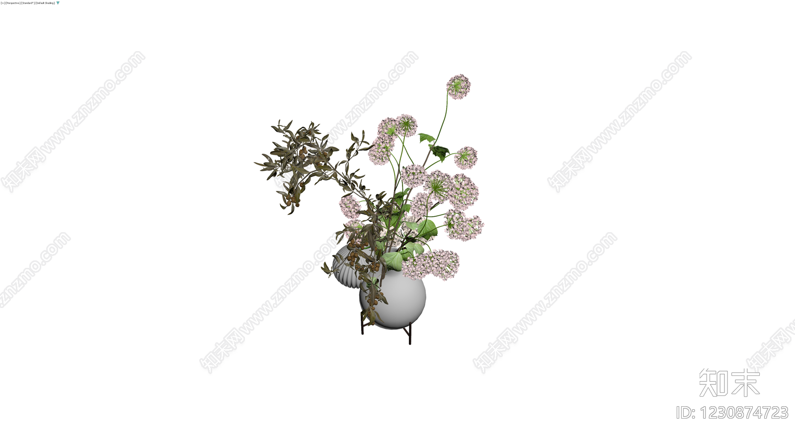 花瓶插花组合摆件3D模型下载【ID:1230874723】
