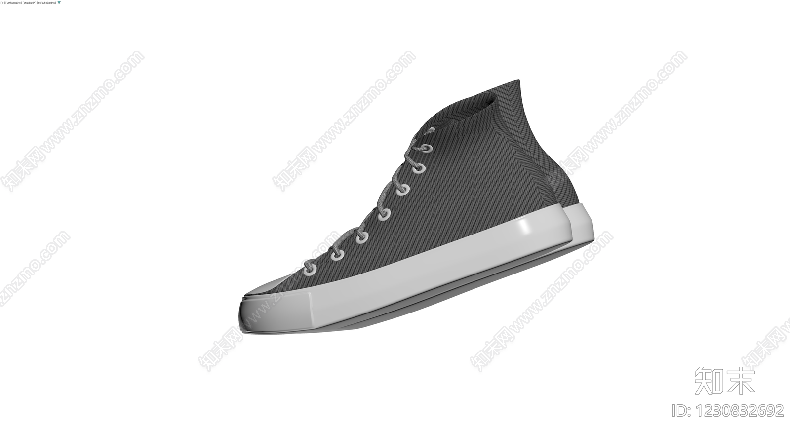 高帮帆布鞋模型3D模型下载【ID:1230832692】