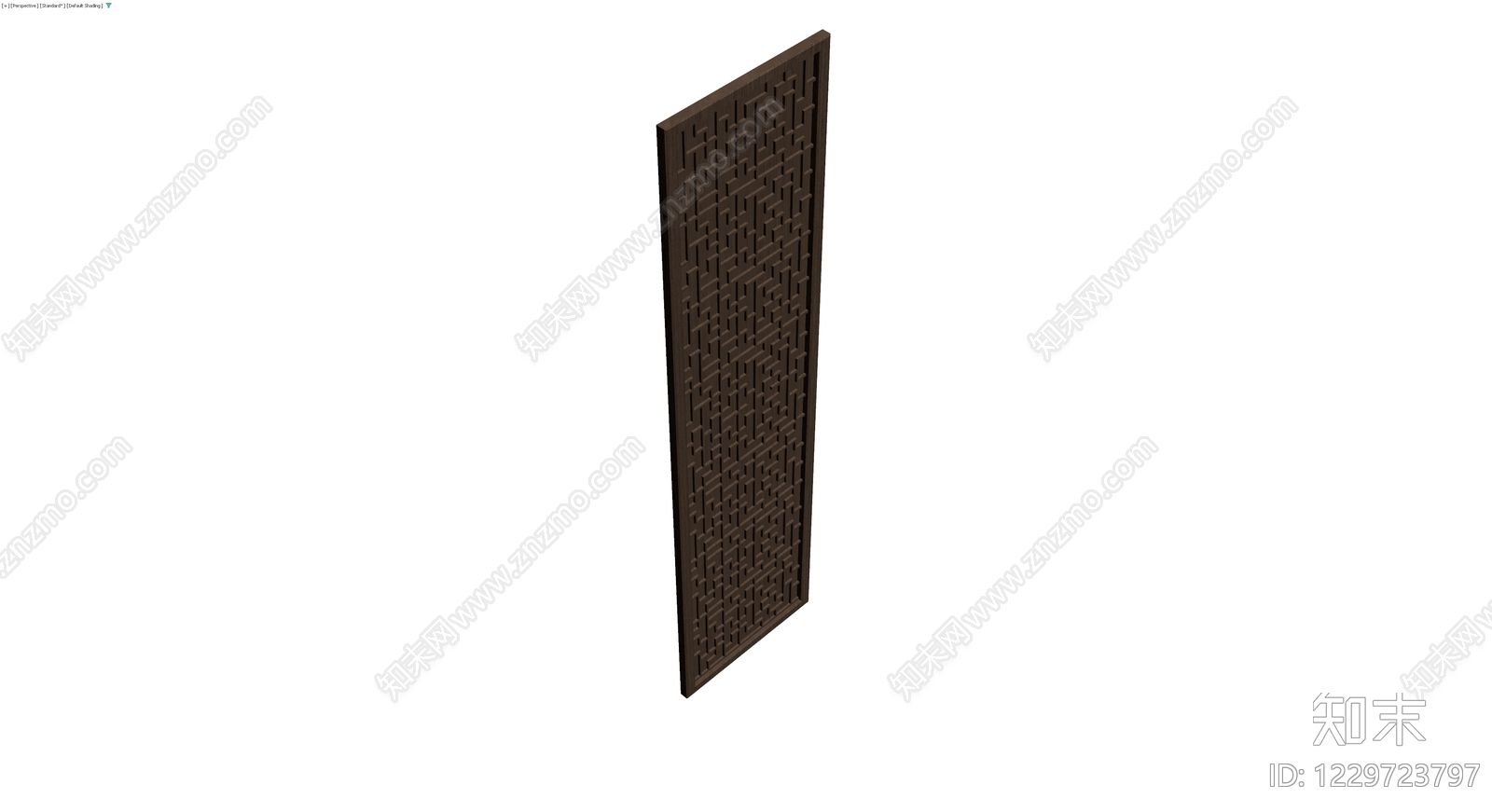 深色木质镂空屏风3D模型下载【ID:1229723797】