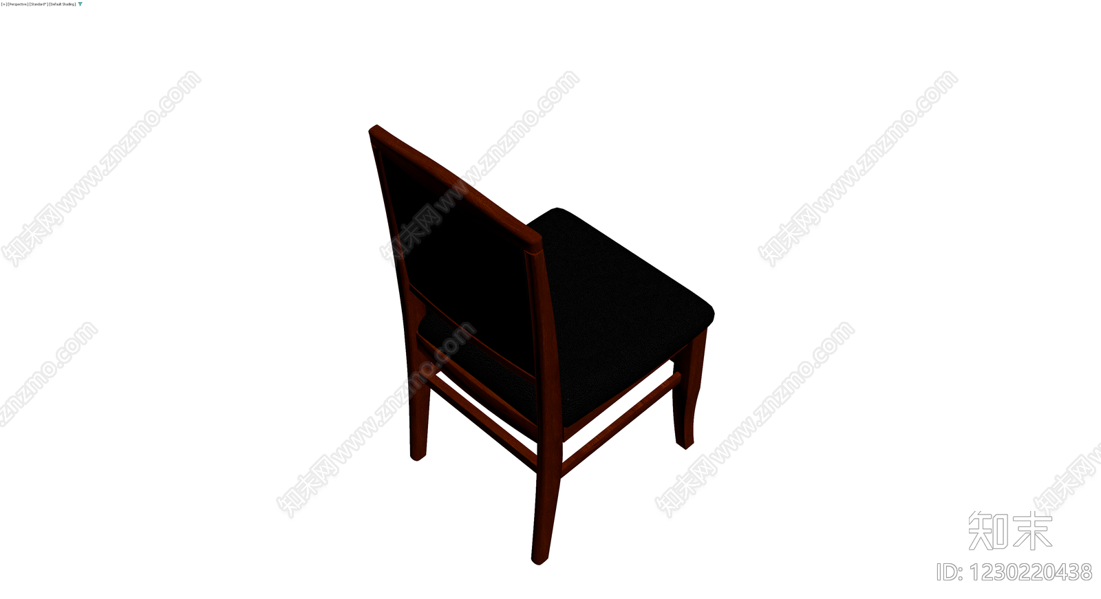 深色木质黑面餐椅3D模型下载【ID:1230220438】