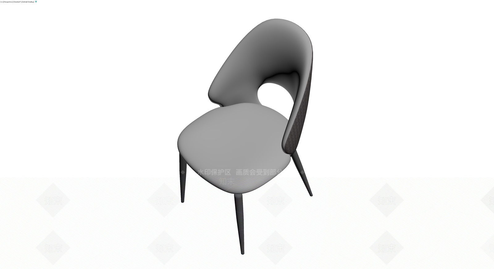 现代设计灰色软包椅3D模型下载【ID:1230365555】