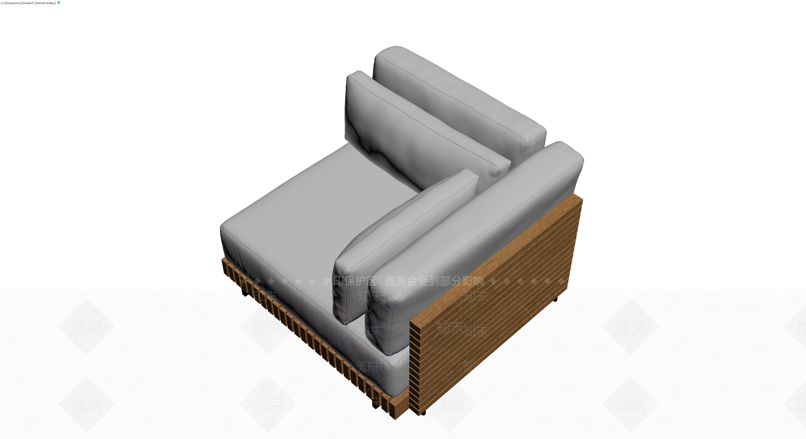 现代木质条纹沙发3D模型下载【ID:1229944901】