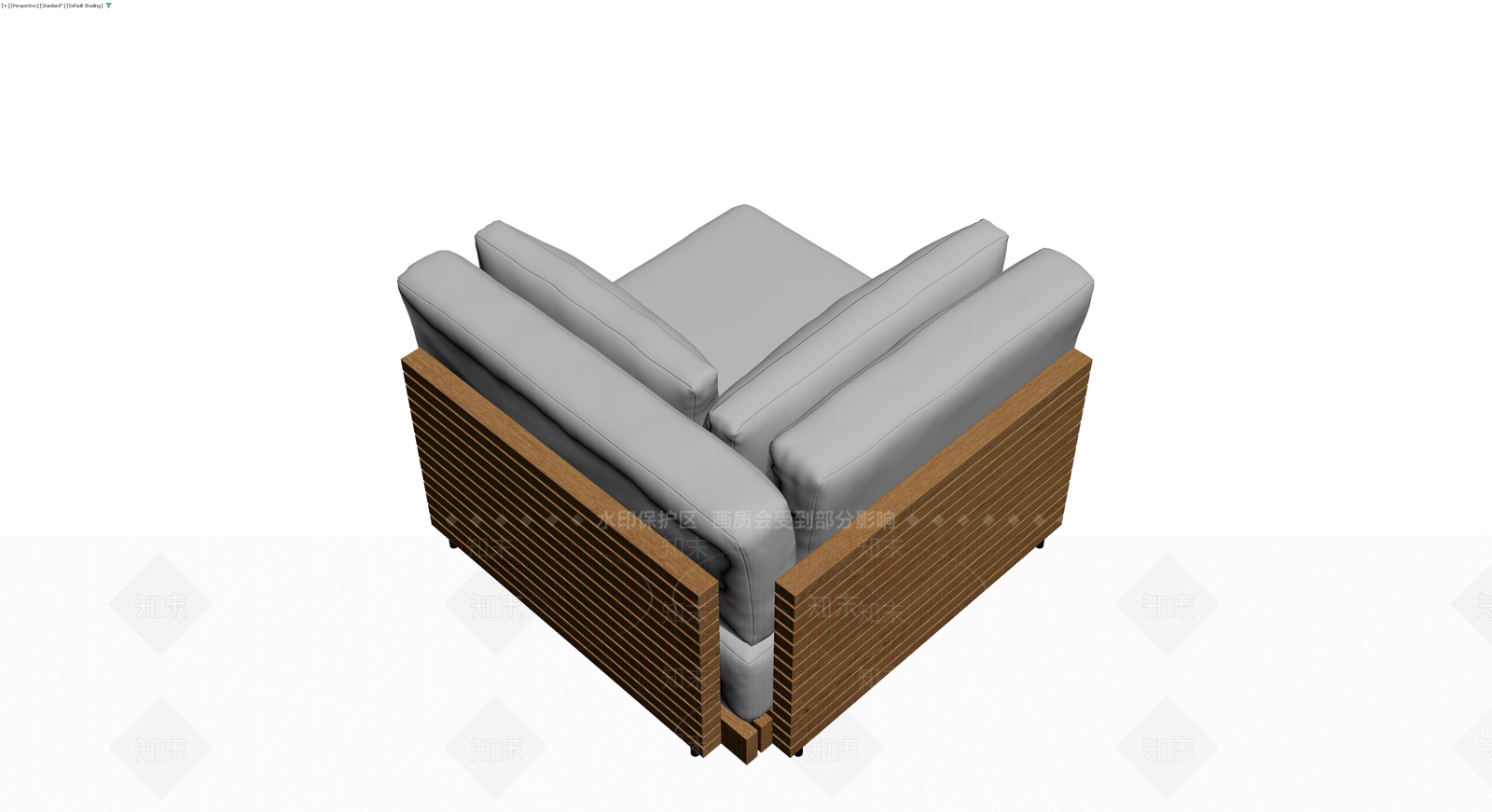 现代木质条纹沙发3D模型下载【ID:1229944901】